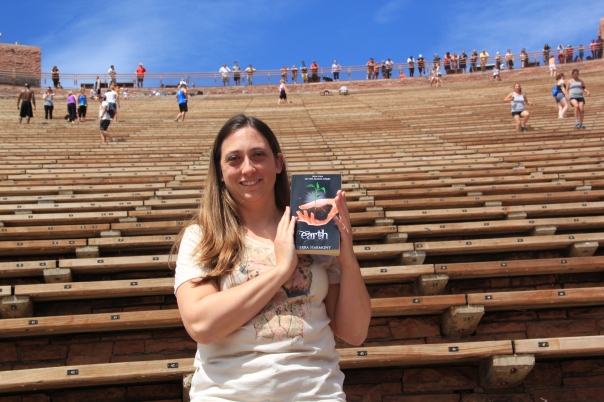 Me with a print copy of 'Earth'! I accidentally dropped it, so it is technically the only print version to have touched the Red Rocks themselves.  I gave it to my dad (sorry about the bent pages, dad).